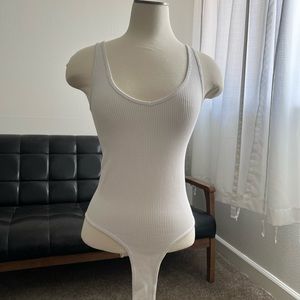 AURA - WHITE BODYSUIT - CHEEKY BOTTOM, NOT THONG - NEW NEVER WORN W/O TAGS